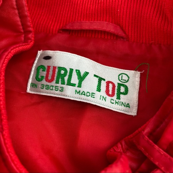 Vintage “Curly Top” Red Large Jacket - Picture 4 of 6
